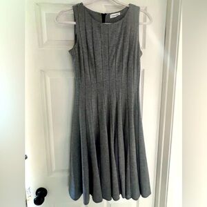 Black and grey fit and flare dress